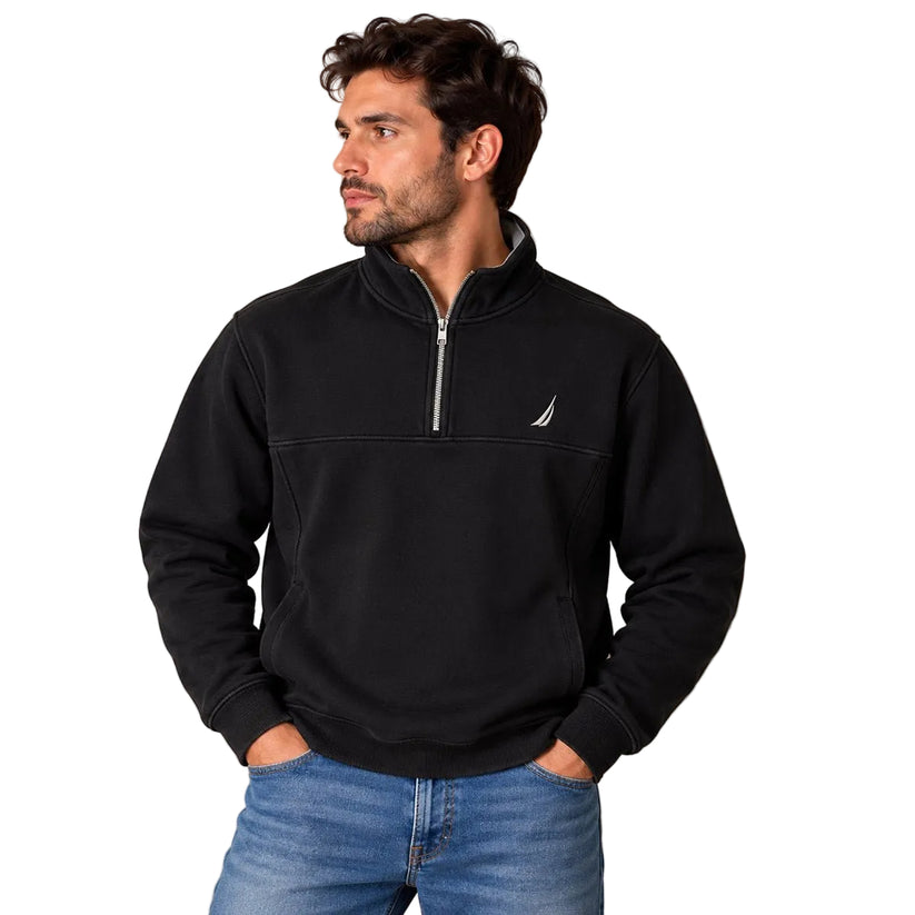 Nautica Men's Quarter Zip Sweatshirt M Black – Sweatshirt product photo 1 | RewearableUK