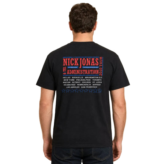 Nick Jonas & The Administration 2010 Tour T-Shirt M Black Anvil – T-Shirts product photo 2 | RewearableUK