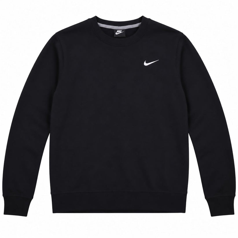 Nike Black Crew Neck Sweatshirt Size M Cotton Embroidered Swoosh Logo Pullover – product photo 1 | RewearableUK