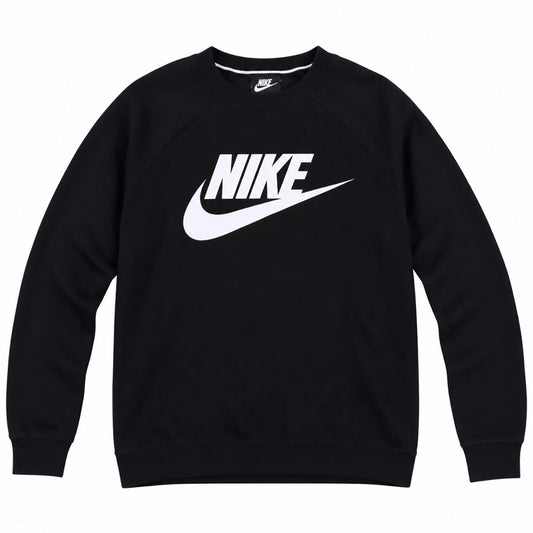 Nike Black Crew Neck Sweatshirt Size S White Logo Swoosh Raglan Sleeve Pullover – product photo 1 | RewearableUK