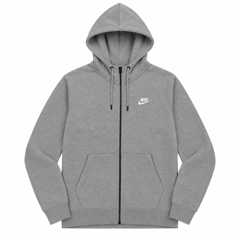 Nike Full Zip Hoodie Grey Size M Embroidered Logo Cotton Blend Sweatshirt – product photo 1 | RewearableUK