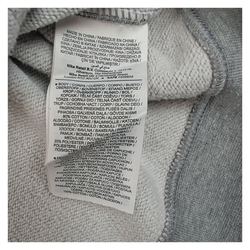 Nike Full Zip Hoodie Grey Size M Embroidered Logo Cotton Blend Sweatshirt – product photo 7 | RewearableUK