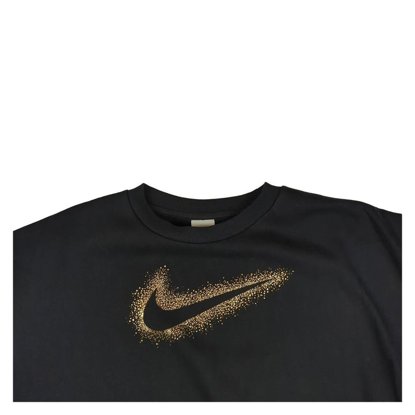 Nike Nike Girls Sweatshirt XL 156 - 166cm Black Long Sleeve Golden Logo Used Sweater & Hoodie RewearableUK