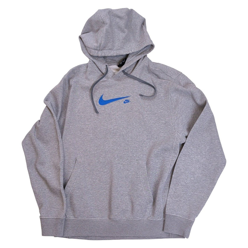 Nike Grey Marl Pullover Hoodie Size S Blue Swoosh Logo Fleece Kangaroo Pocket – product photo 9 | RewearableUK