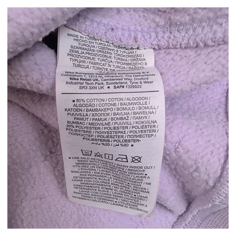 Nike Lilac Crew Neck Sweatshirt Size S Embroidered Swoosh Logo Cotton Pullover – product photo 7 | RewearableUK