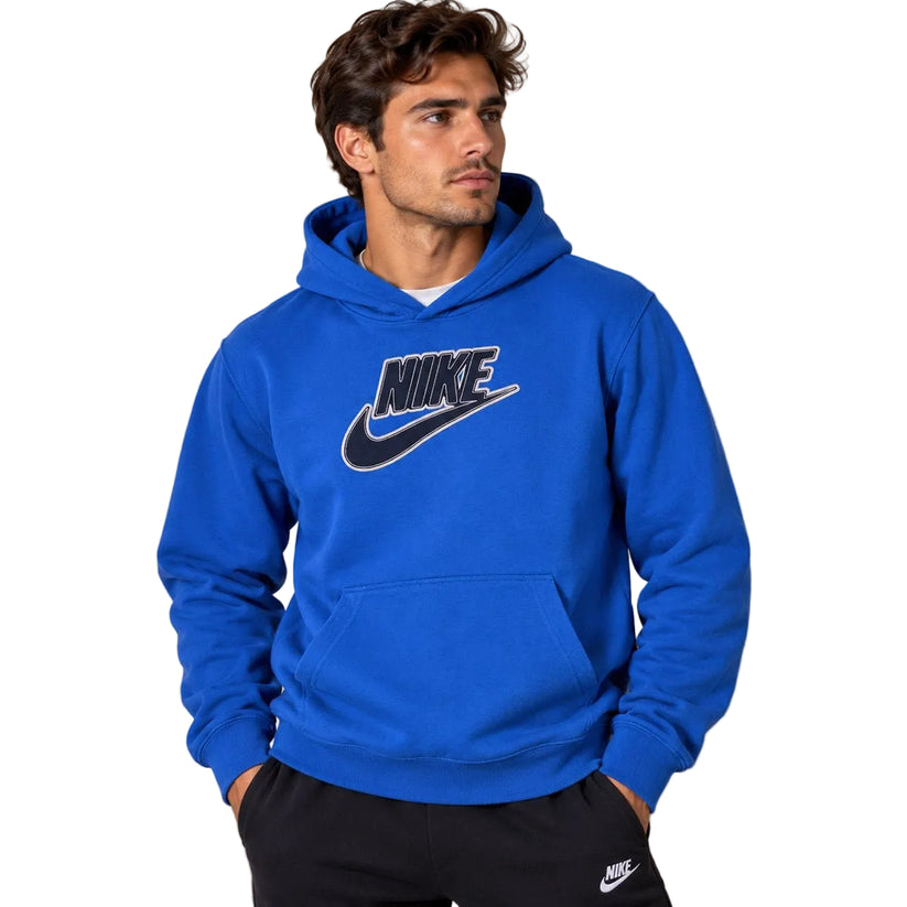 Nike Mens Hoodie M Blue Graphic Logo 78% Cotton 22% Polyester – Sweater & Hoodie product photo 1 | RewearableUK