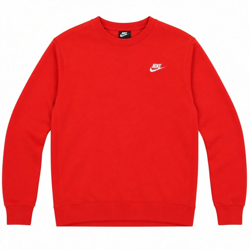Nike Red Sweatshirt XS Crew Neck Embroidered Swoosh Logo Fleece Pullover – product photo 1 | RewearableUK
