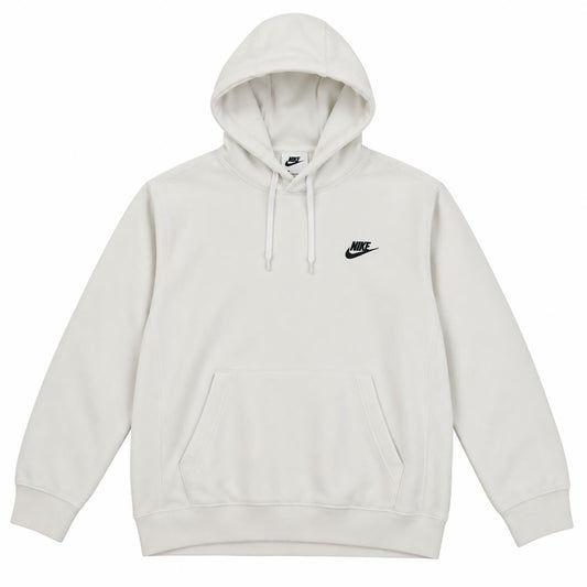 Nike White Fleece Unisex Hoodie L, Black Embroidered Logo Cotton Kangaroo Pocket – Hoodie product photo 2 | RewearableUK