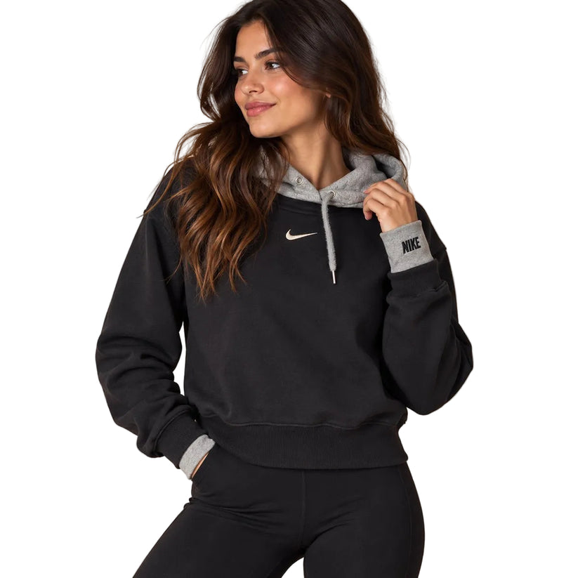 Nike Women's Cropped Hoodie L Black Grey – Hoodie product photo 1 | RewearableUK