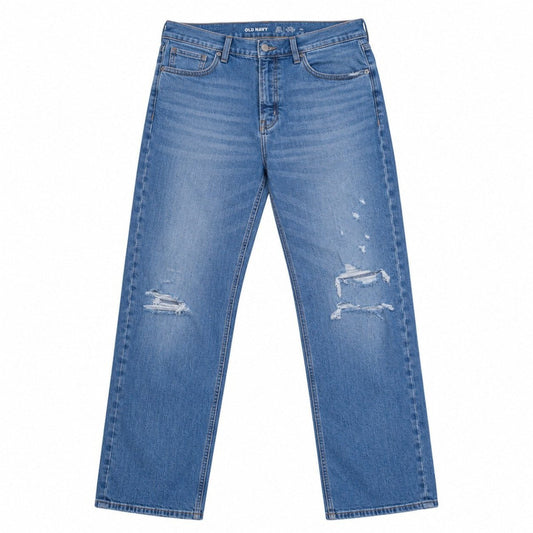 Old Navy Women's Sky-Hi Straight Jeans Size 16 Tall Blue High Rise Distressed – product photo 1 | RewearableUK