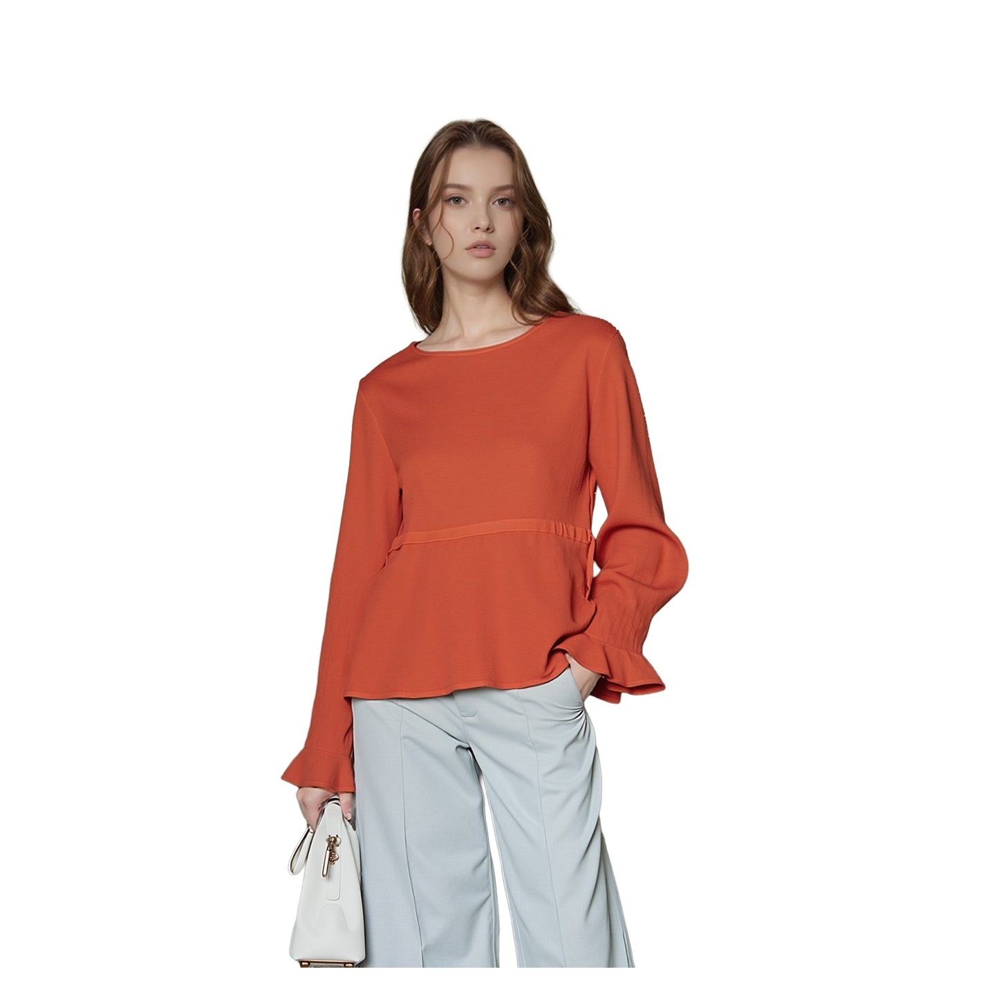 Phase Eight Linen Tunic Top Red Bell Sleeve | Women's UK 14 by Phase Eight – blouse | RewearableUK