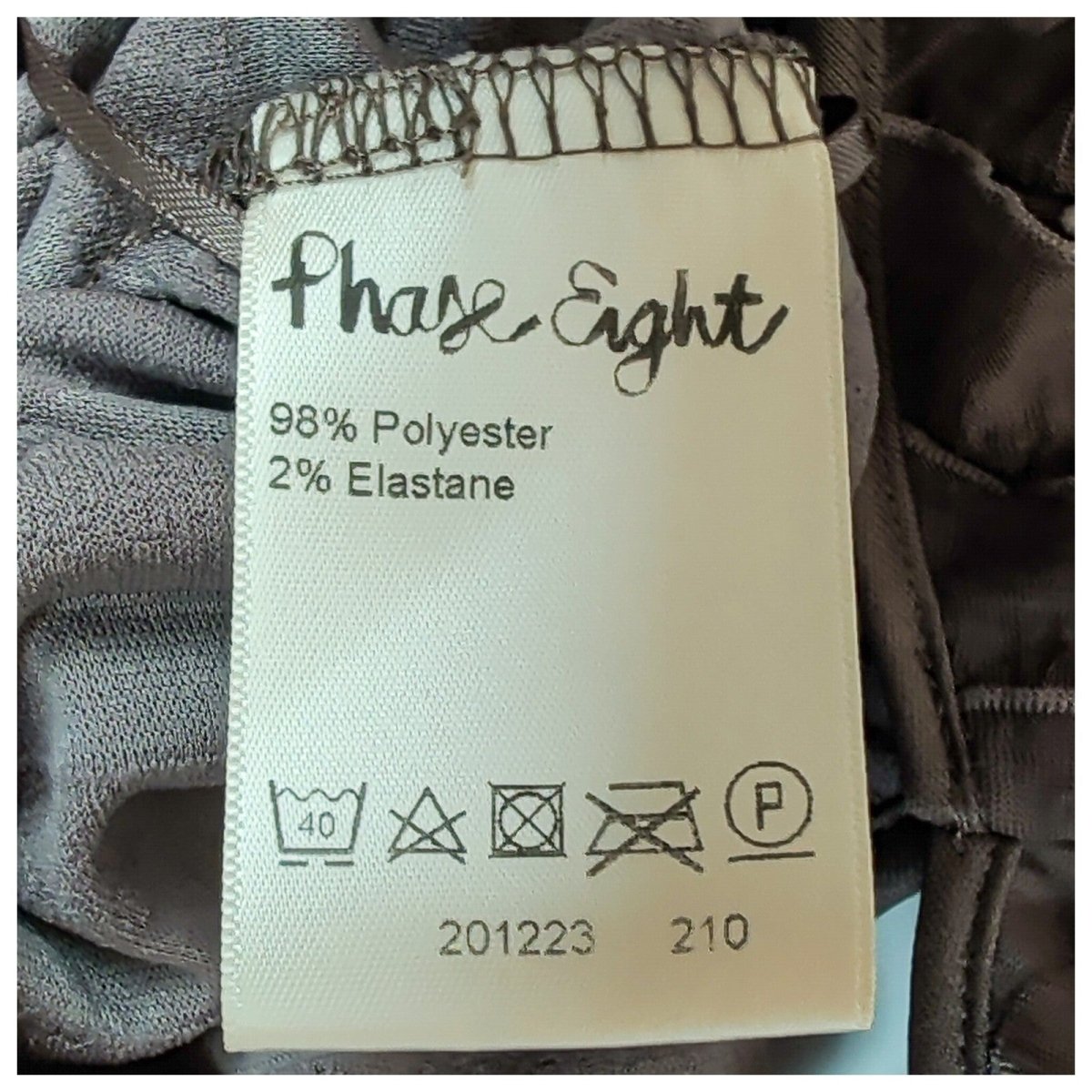 Phase Eight Ruffle Dress UK 10 Grey Taupe Textured Stretch Occasion – product photo 5 | RewearableUK