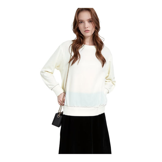 Polo Ralph Lauren Cream Long Sleeve Top Size M Triacetate Blend Crew Neck Ribbed by Polo Ralph Lauren – blouse | RewearableUK