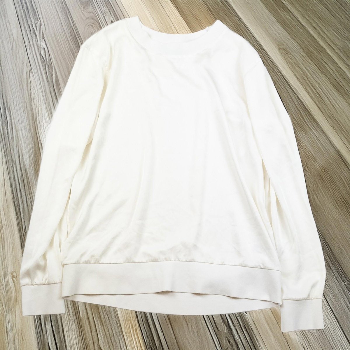 Polo Ralph Lauren Cream Long Sleeve Top Size M Triacetate Blend Crew Neck Ribbed by Polo Ralph Lauren – | RewearableUK