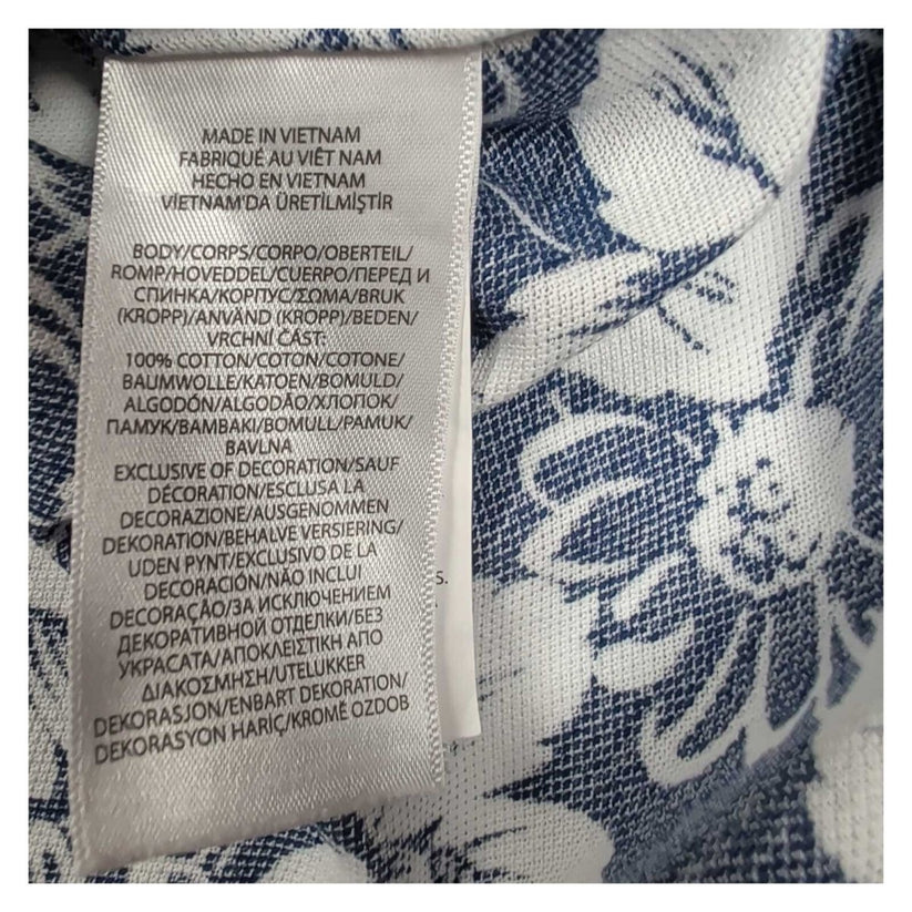 Polo Ralph Lauren Women's Knit Oxford Shirt M Blue White Floral Cotton Logo – product photo 6 | RewearableUK