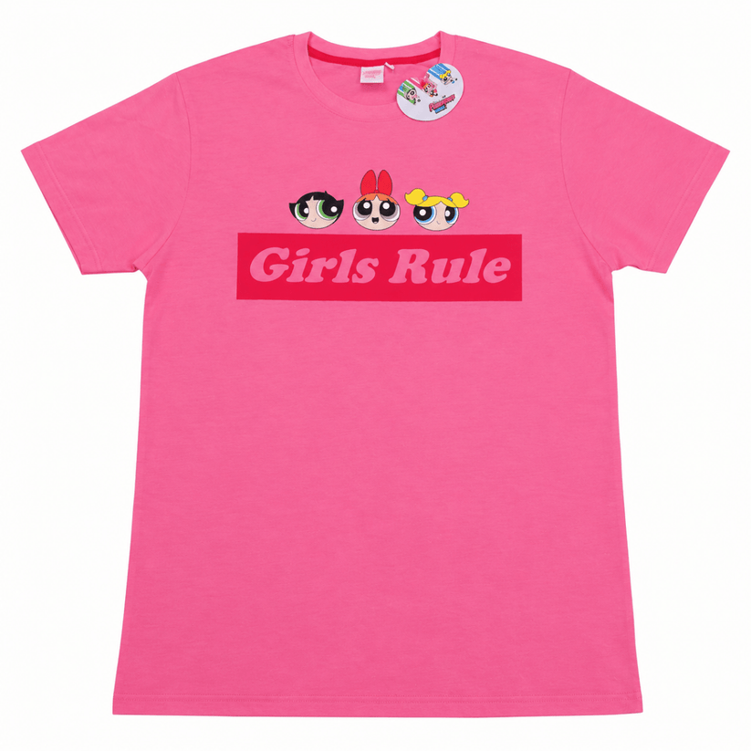 Powerpuff Girls Womens Pink Girls Rule Graphic T-Shirt UK 18-20 Cartoon Network – T-Shirt product photo 3 | RewearableUK