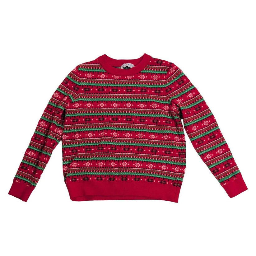 Primark Womens Christmas Jumper M UK 12-14 Red Fair Isle Snowflake Xmas Sweater – product photo 1 | RewearableUK