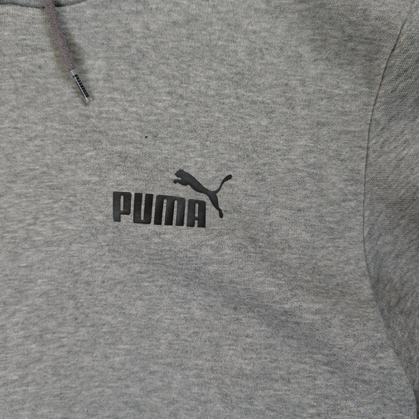 Puma Men's Logo Hoodie Size L Grey Cotton Blend Pullover Kangaroo Pocket – Hoodie product photo 3 | RewearableUK