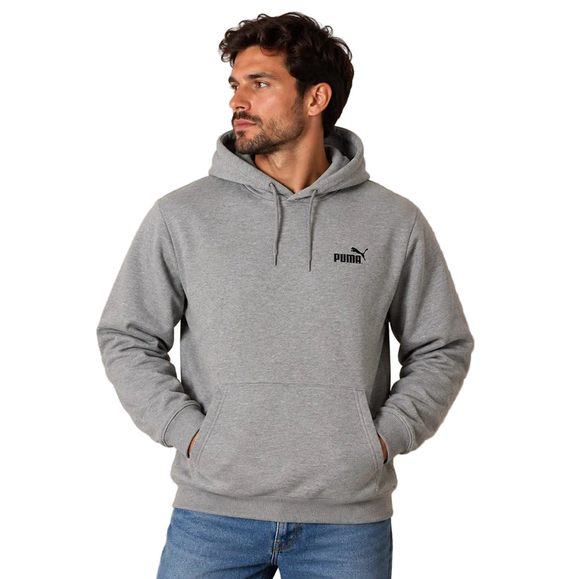 Puma Men's Logo Hoodie Size L Grey Cotton Blend Pullover Kangaroo Pocket – Hoodie product photo 1 | RewearableUK
