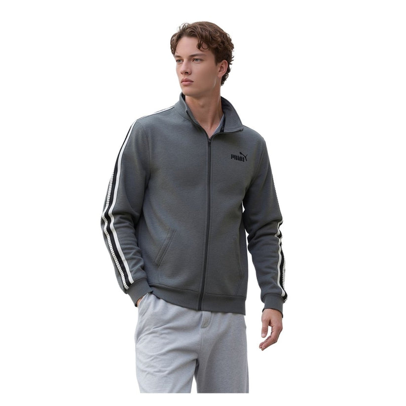 PUMA Puma Mens Sweatshirt Medium Grey Full Zip Hoodie Jumper Long Sleeve Cotton Top Sweater & Hoodie RewearableUK