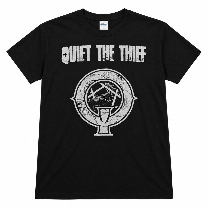Quiet The Thief Band T-Shirt XL Black Gildan Heavy Cotton Snake Logo Rock Music – T-Shirt product photo 2 | RewearableUK