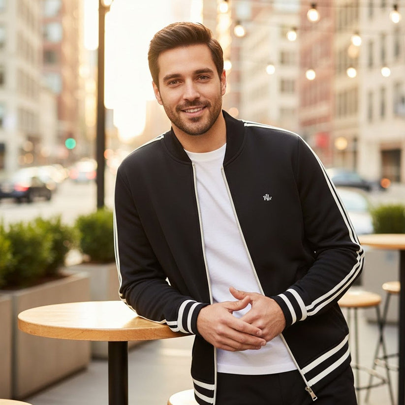Ralph Lauren Full Zip Sweater Black | Men's Small by Lauren – Sweater & Hoodie | RewearableUK