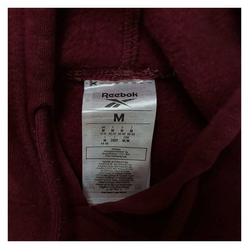 Reebok Womens Burgundy Maroon Pullover Hoodie M Logo Casual Sweatshirt – product photo 6 | RewearableUK