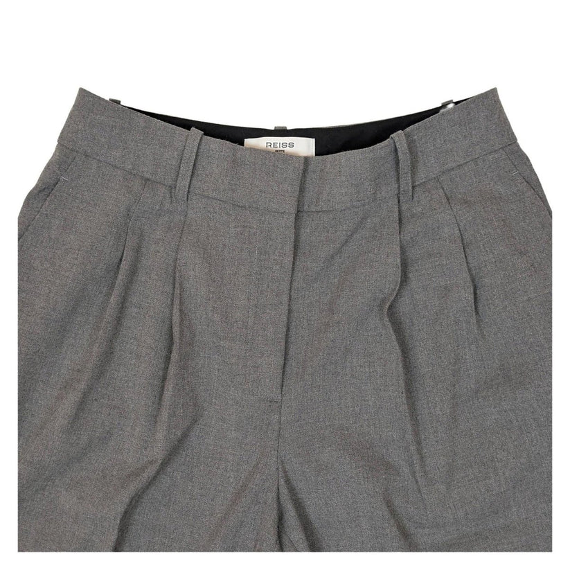 reiss petite women size uk 10 p grey wide leg pleated smart trousers pants by Reiss – | RewearableUK