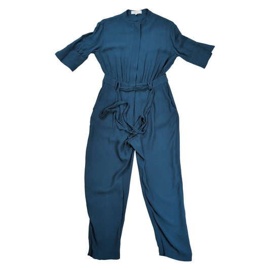 Reiss Silva Navy Blue Jumpsuit UK 10 Short Sleeve Belted Tapered Leg – product photo 1 | RewearableUK