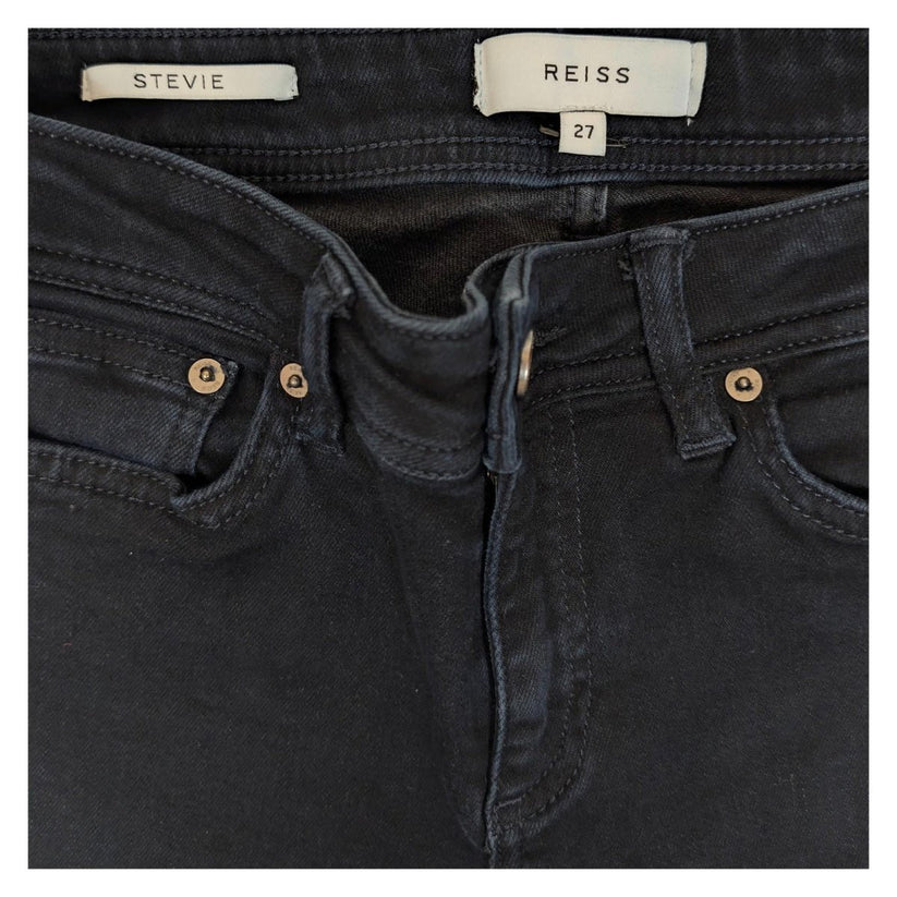 reiss stevie women size 27 black skinny mid rise stretch denim jeans trousers by Reiss – | RewearableUK