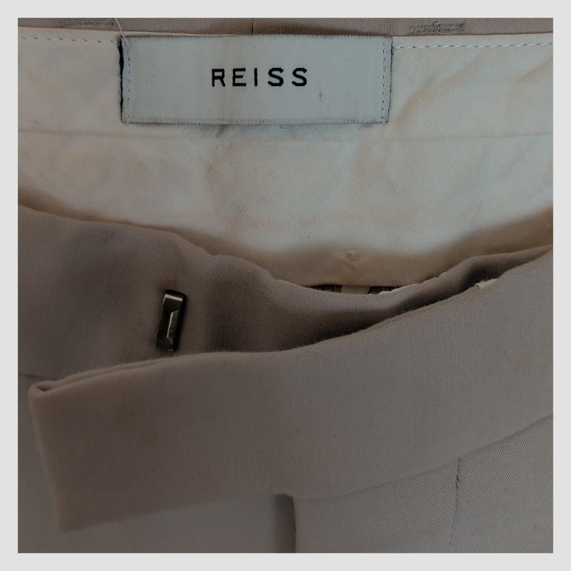 Reiss Westbury Men's Stone Beige Slim Fit Chino Trousers W32 Short 27.5in Leg | RewearableUK