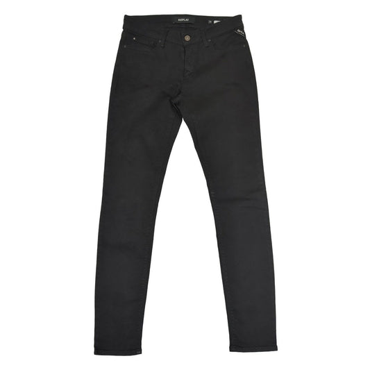 replay new luz womens size w29 black low rise skinny fit stretch denim jeans by Replay – | RewearableUK