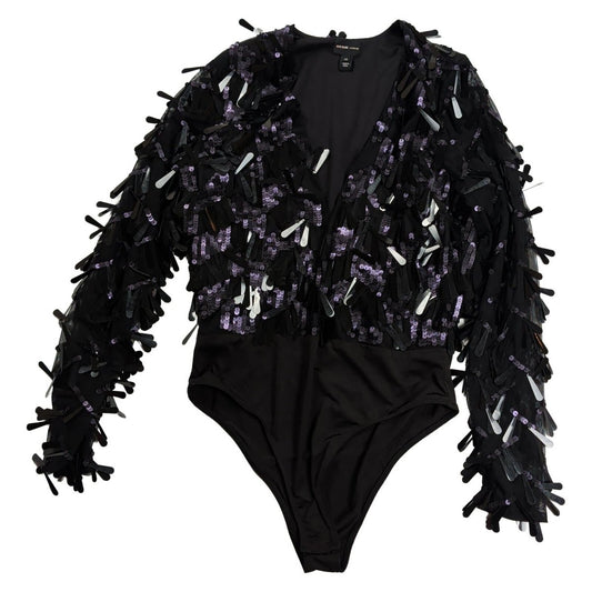 River Island Women's Sequin Bodysuit UK 10 Black – Top product photo 1 | RewearableUK
