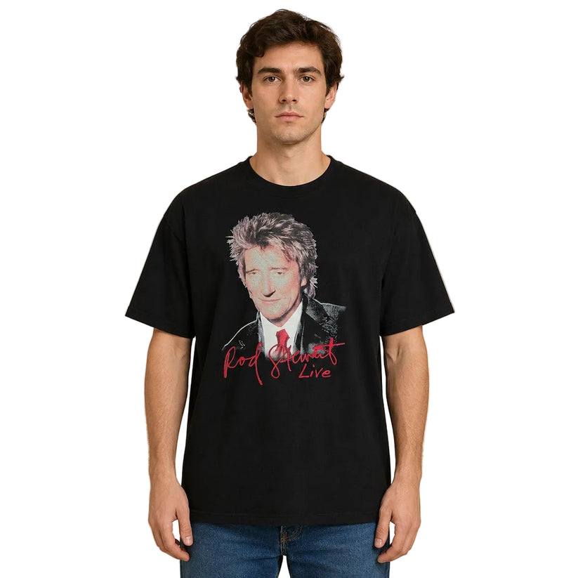 Rod Stewart In Concert 2014 Tour T-Shirt XL Black Double-Sided – Music T-Shirt product photo 1 | RewearableUK
