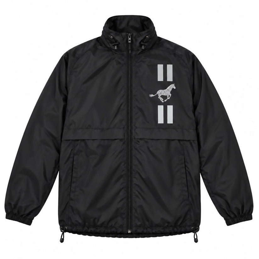 Sirocco Black Nylon Lightweight Windbreaker Jacket XL Zebra Print Full Zip – product photo 1 | RewearableUK