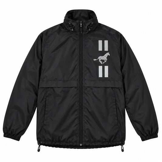 Sirocco Black Zebra-Print Men's Windbreaker XL Graphic Zip Front Nylon Lightweight – Windbreaker product photo 2 | RewearableUK