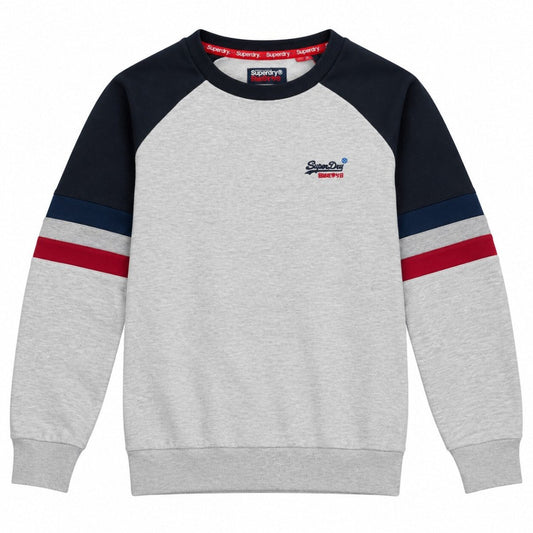 Superdry Men's Sweatshirt L Grey Navy Red Striped Cotton – product photo 1 | RewearableUK