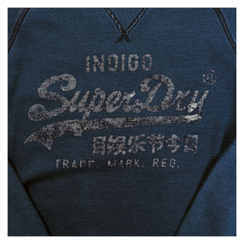 Superdry Mens Sweatshirt Large Indigo Graphic Print – product photo 3 | RewearableUK