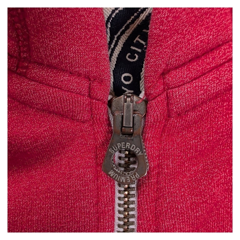 Superdry State Athl Dept Pink Marl Full Zip Hoodie Size S Graphic Sweatshirt – product photo 8 | RewearableUK