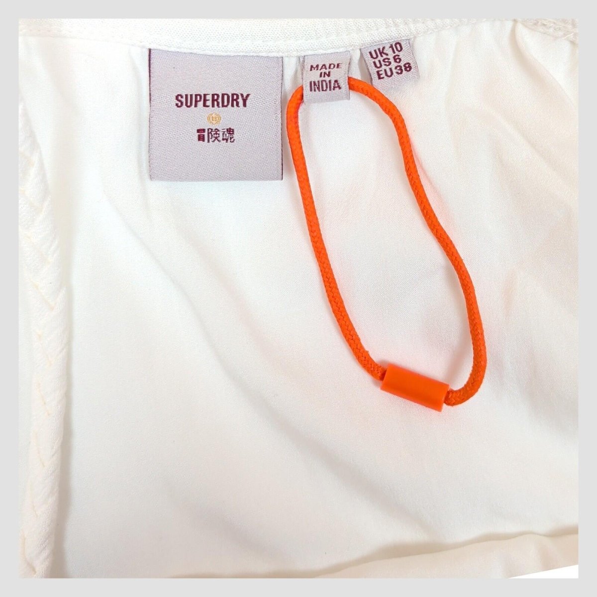 Superdry Womens White Strappy Cami Top Sleeveless Summer Blouse Size UK 10 NWT by Superdry – | RewearableUK