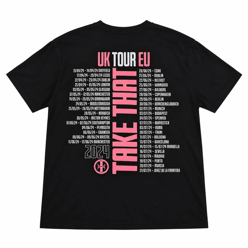 Take That This Life Tour 2024 Black T Shirt Size L UK EU Concert Band Graphic – product photo 2 | RewearableUK