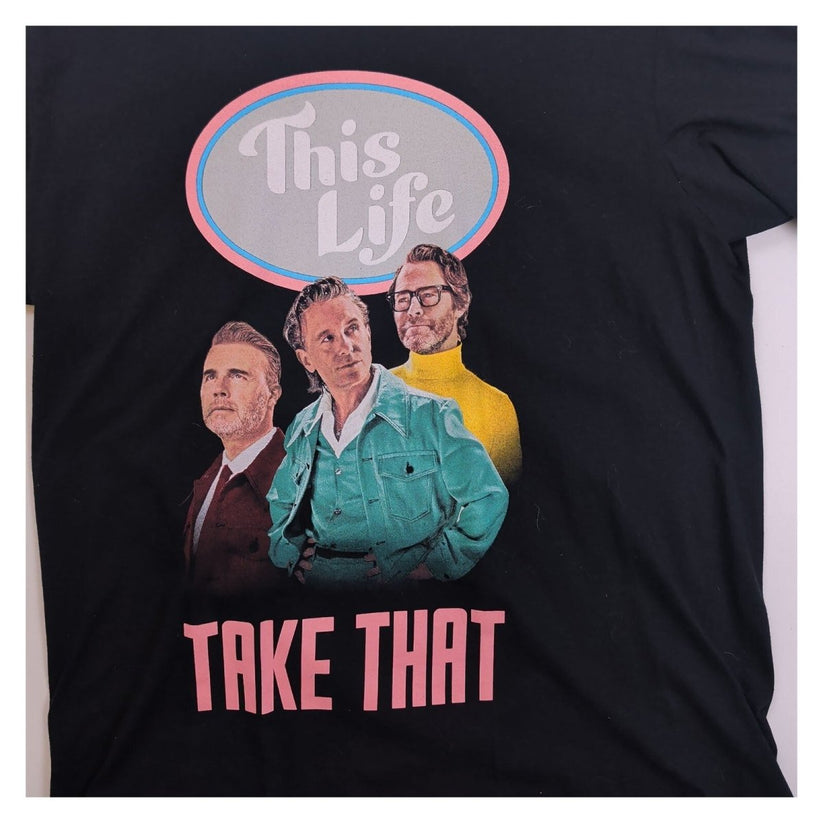 Take That This Life Tour 2024 Black T Shirt Size L UK EU Concert Band Graphic – product photo 4 | RewearableUK