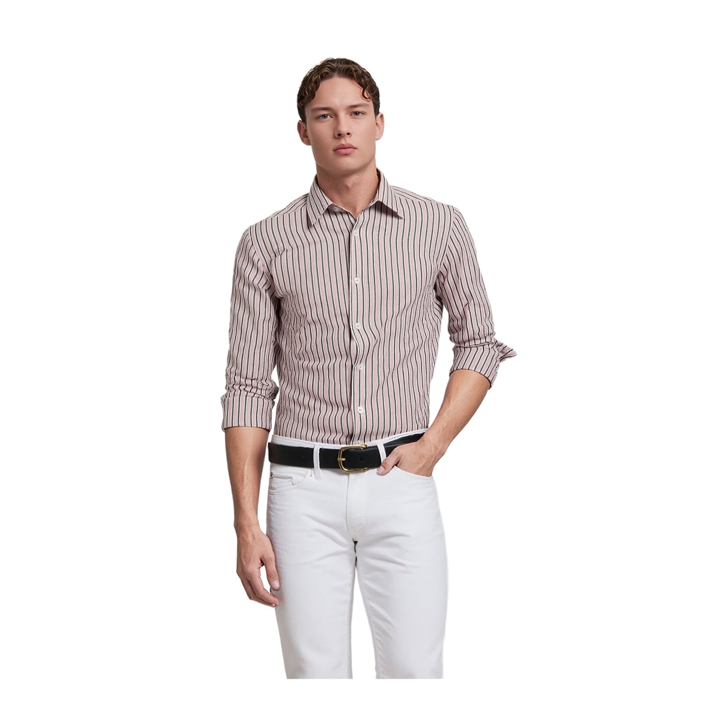 Ted Baker Ted Baker Archive Formal Shirt Size 15.5 Men’s Pink Black Striped Long Sleeve shirt RewearableUK