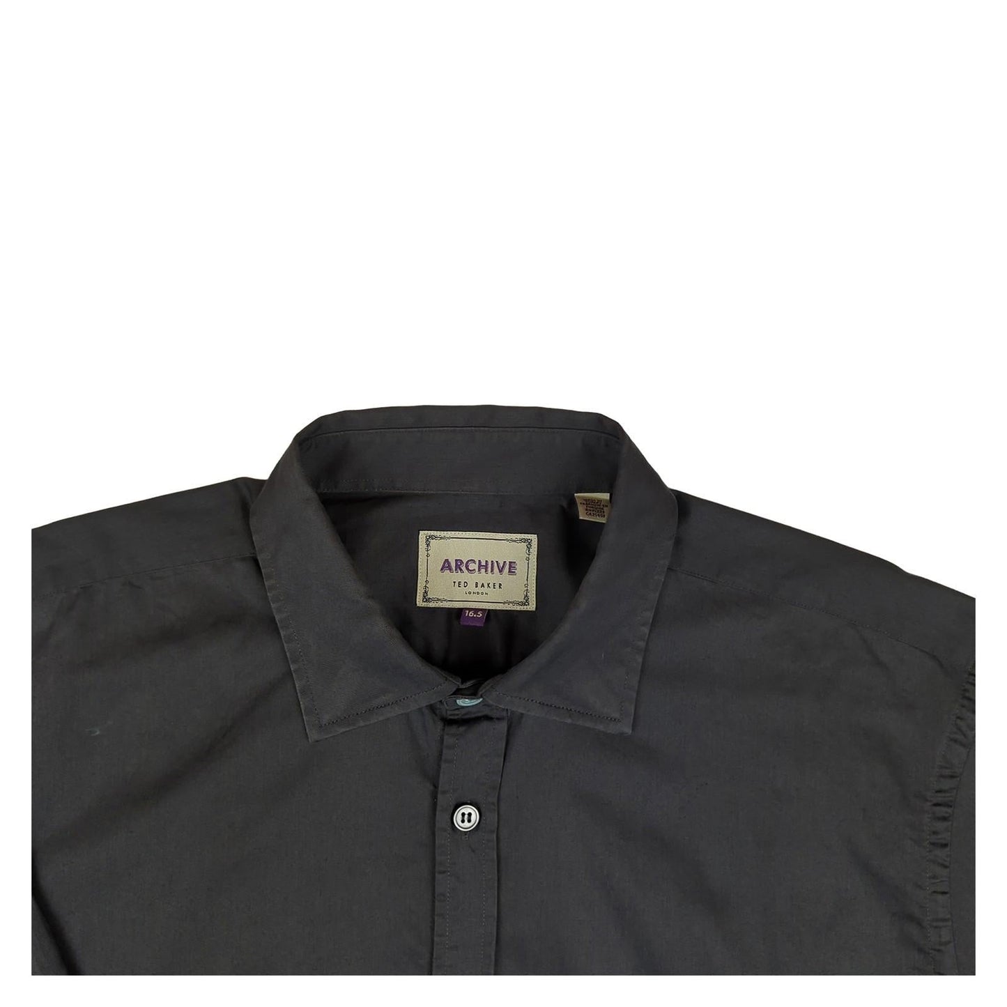Ted Baker Ted Baker Archive Mens Black Formal Shirt 16.5 French Cuff Dress Shirt shirt RewearableUK