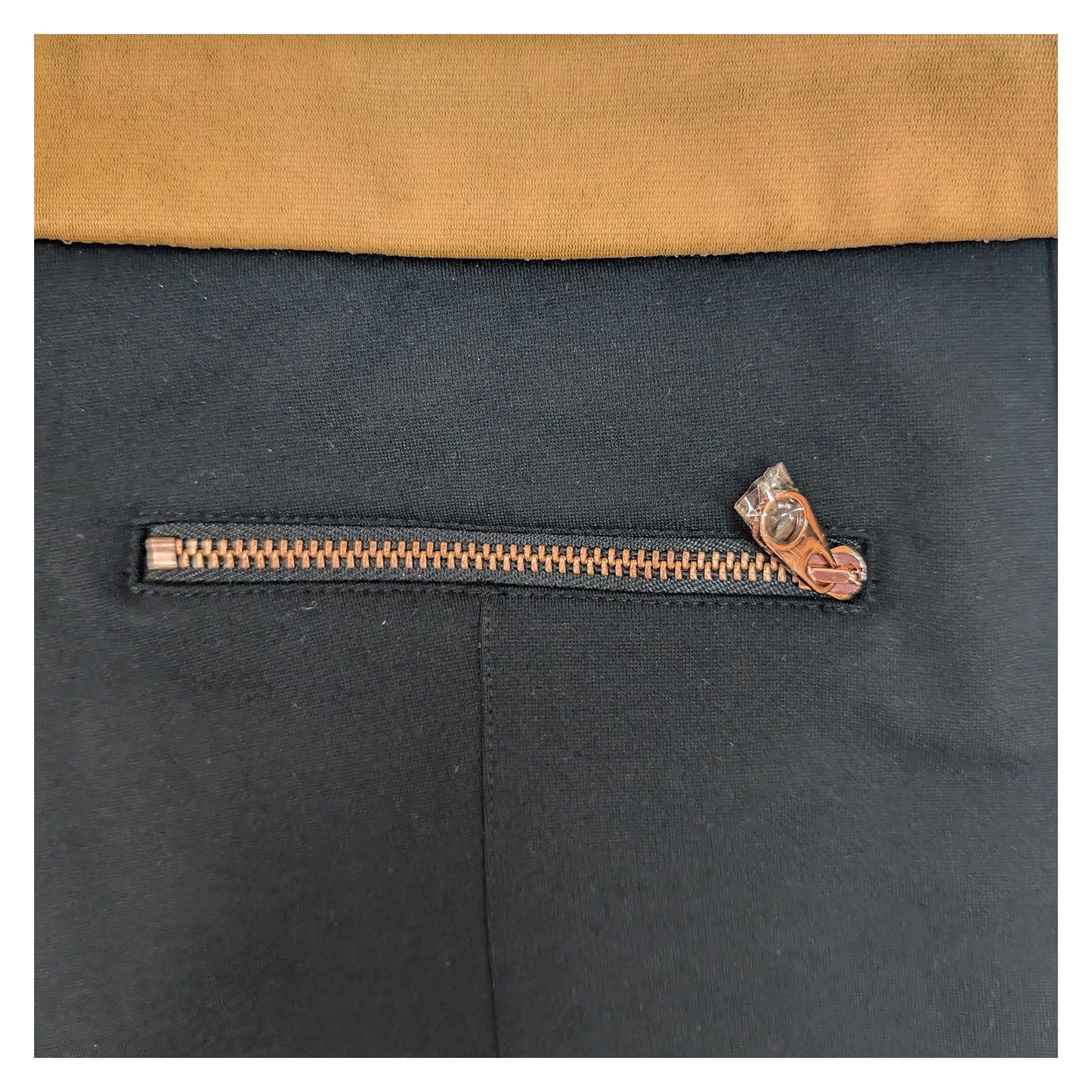 Ted Baker Black Trousers Size 2 (UK 10) Tan Waistband Rose Gold Zip Cigarette Ne by Ted Baker – | RewearableUK