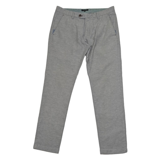 Ted Baker Grey Textured Chino Trousers Men's 34R Regular Fit Smart Casual Cotton by Baker – | RewearableUK