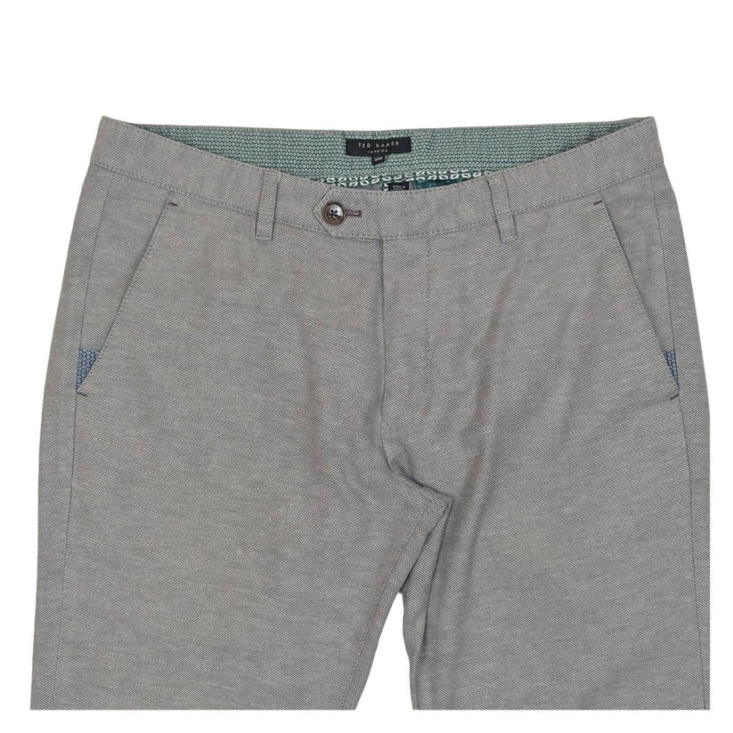 Ted Baker Grey Textured Chino Trousers Men's 34R Regular Fit Smart Casual Cotton by Baker – | RewearableUK