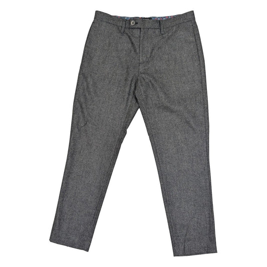 Ted Baker London Grey Wool Trousers Size 32R Men's Smart Formal Pants Textured by Baker – | RewearableUK