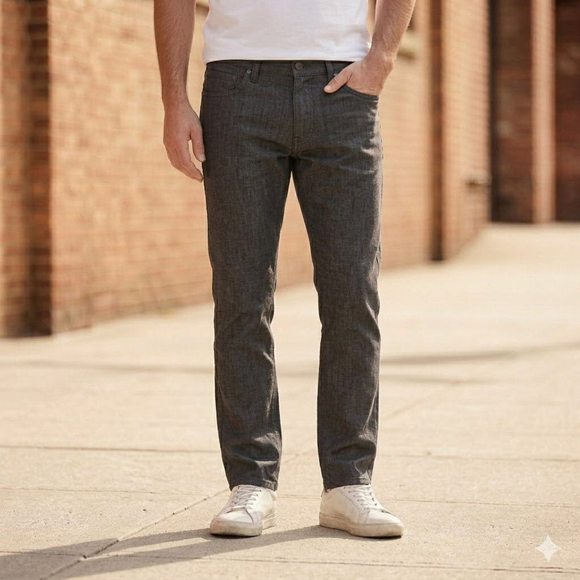 ted baker london mens dark grey charcoal linen cotton straight trousers 36 by Baker – workear | RewearableUK