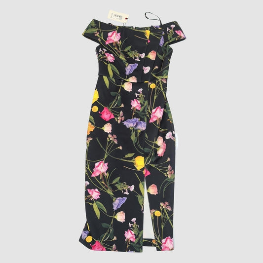 Ted Baker Lovina Black Floral Bardot Bodycon Dress BNWT Size 1 RRP £175 by Ted Baker – DRESSING | RewearableUK